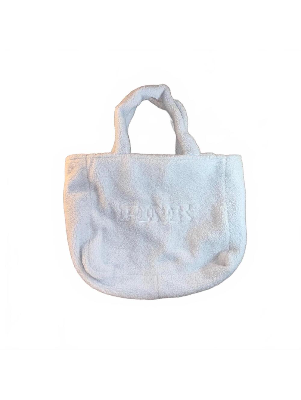 PINK White Sherpa Oversized Tote Bag